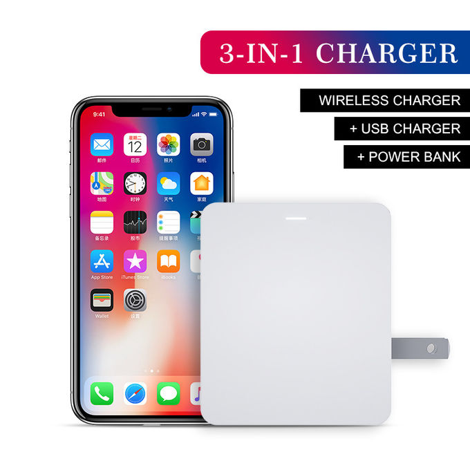 3 In 1 Power Bank Wireless Phone Charger 4500mAh Capacity PC Material 5V 2A