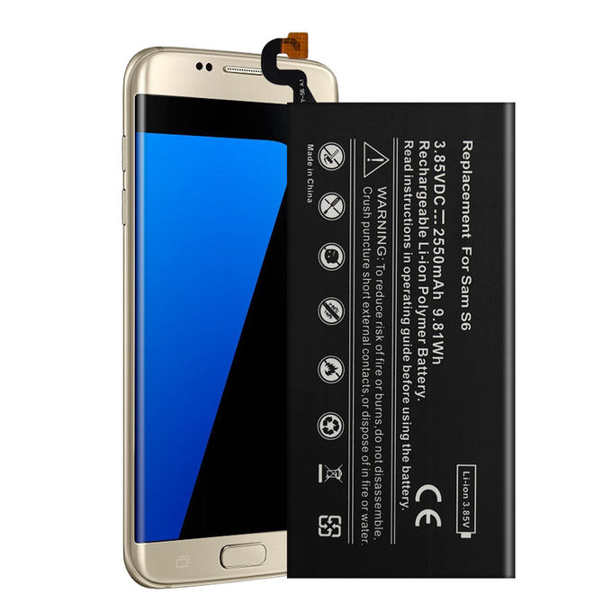 100% Pure Cobalt Samsung Phone Battery Replacement 2550mAh For Samsung Galaxy S6